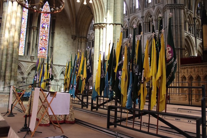 Scouts 4 2024 Lincoln Scouts St Georges Parade Groups Colours in the cathedral