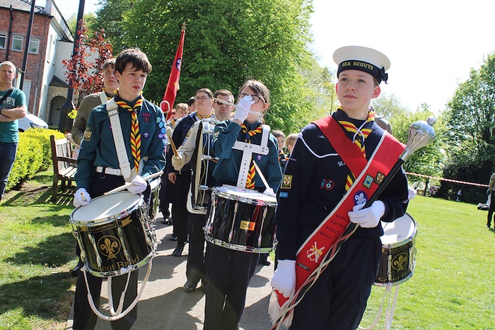 parade 7 Lincoln Scout Guide Band Formed up in the Lawns