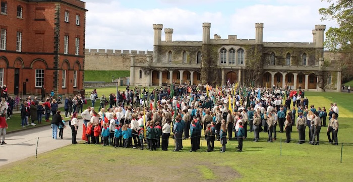 scouts 2 2024 Lincoln Scouts St Georges Parade District formed up in the castle
